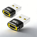 Black /Green 100W PD USB to Type-C OTG Adapter - USB-C Female to USB-A Male