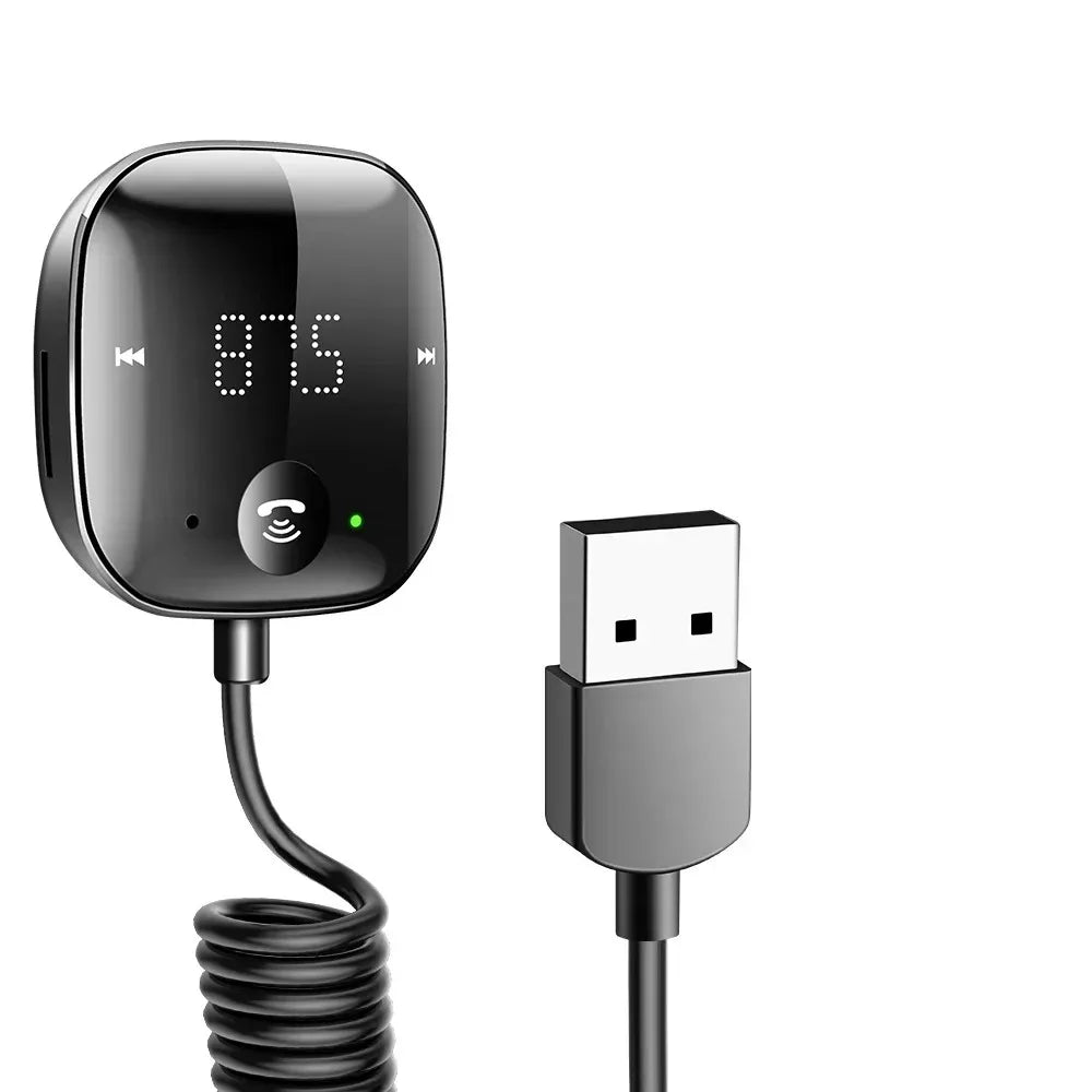 Bluetooth 5.0 FM/AUX Transmitter Audio FM Transmitter and Receiver Hands-Free Car Adapter FM Bluetooth Fast Charger