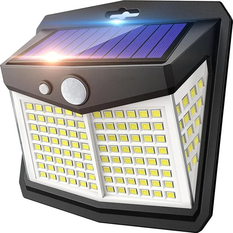 1/2/4Pcs Solar Wall Lights Outdoor Durable 128LED Motion Sensor Security Lamps with 3 Lighting Modes Waterproof for Garden Yard