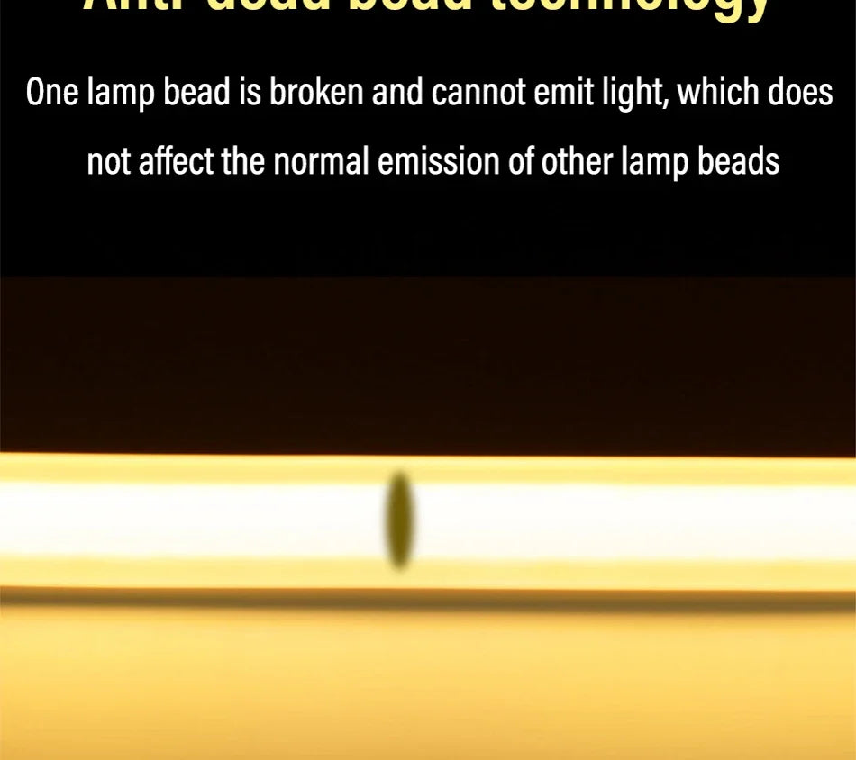 1M-50M 220V COB LED Strip Dimmable 360LEDs/m EU Plug Kitchen Home Room Decoration Flexible Ribbon for Outdoor Garden Lighting