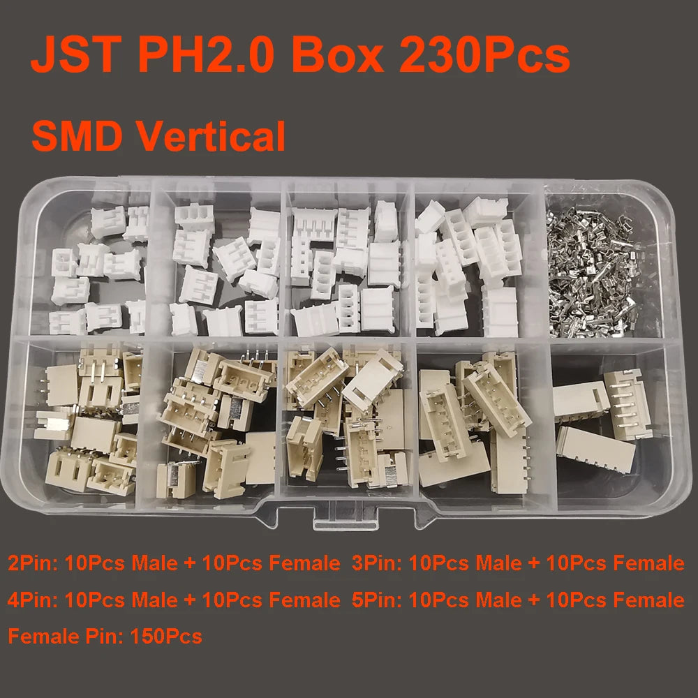 19 Type JST Box SH1.0/MX1.25/PH2.0/XH2.54/VH3.96/SM2.54/SYP Pitch Connector Terminal Kit  SMD/Straight/Right Angle Type DIY