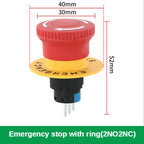 16mm Plastic Emergency Stop Switch Self Locking Latching Button Red Mushroom Head Switch for Equipment Lift Elevator Latching