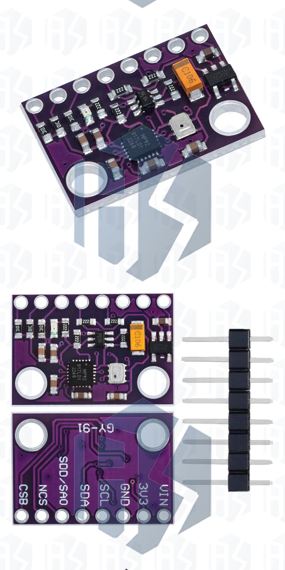 GY-91 MPU9250+BMP280 Sensor Module (1PC) – for Arduino-Compatible 9-Axis Compass Gyroscope with SPI/I2C 3-5V
