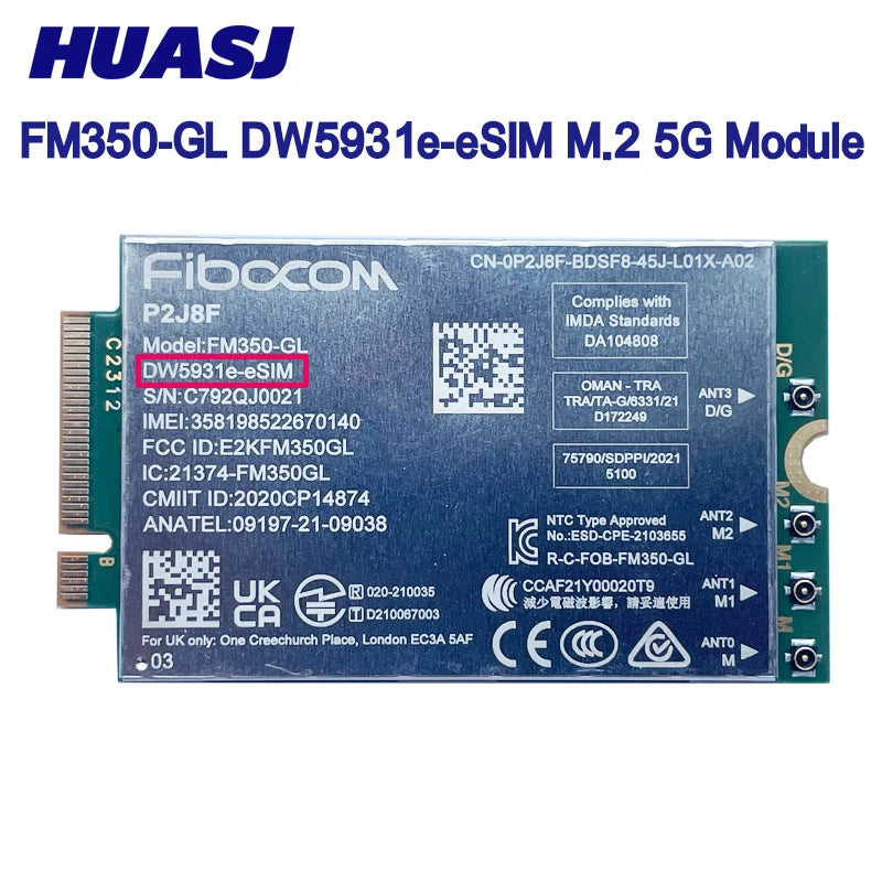 FM350-GL DW5931e 5G M.2 Module For Dell Latitude 7440 Latitude 5531 9330 3571 Laptop Intel 5G Solution 5000 FM350 gl