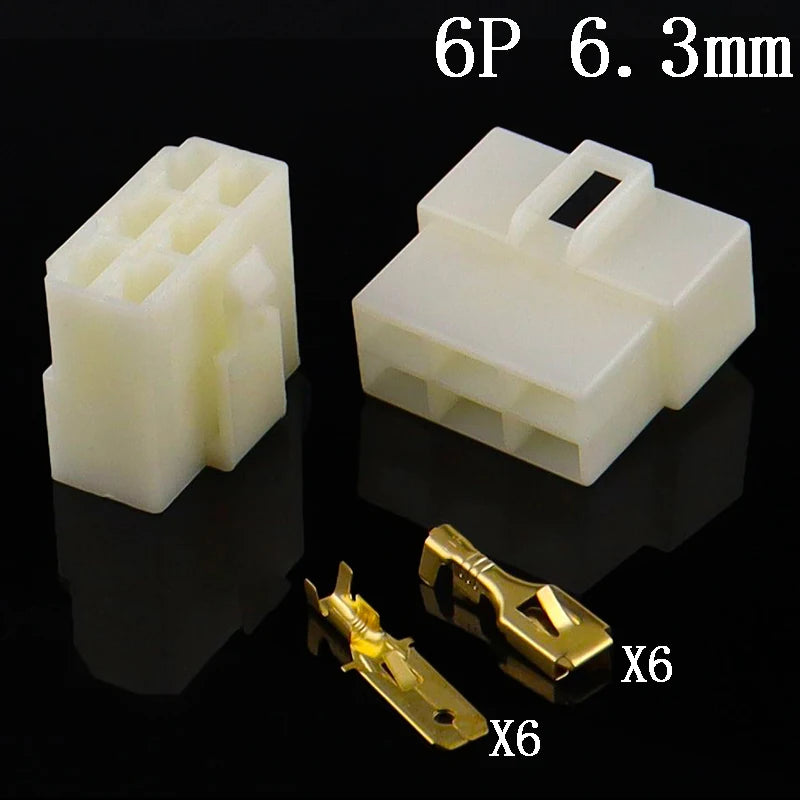 1Set 6.3mm 1/2/3/4/6/8/12P/14 pin Automotive 6.3 Electrical wire Connector Male Female cable terminal plug Kits ebike car