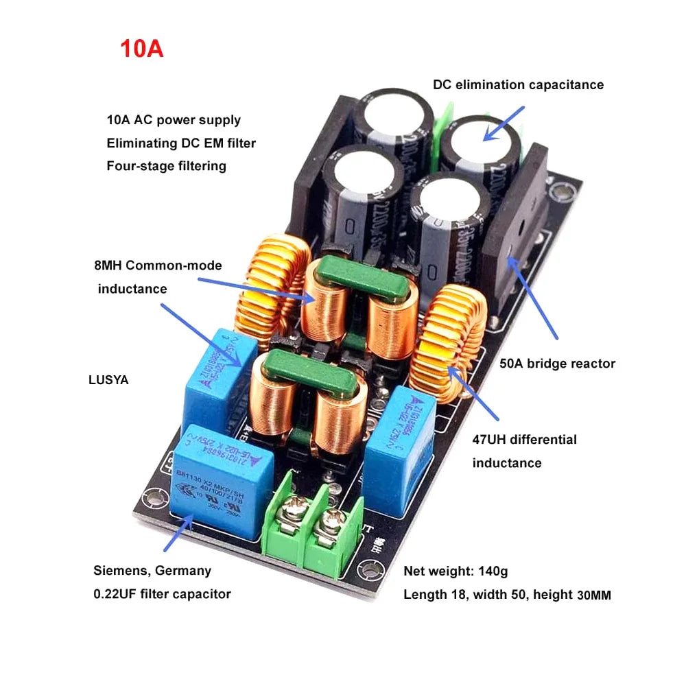 4A 10A 20A AC EMI POWER Filter 110V 220V EMC Purify Power RFI DC Isolator Eliminate Sound Noise Audio DAC Amplifier Purification