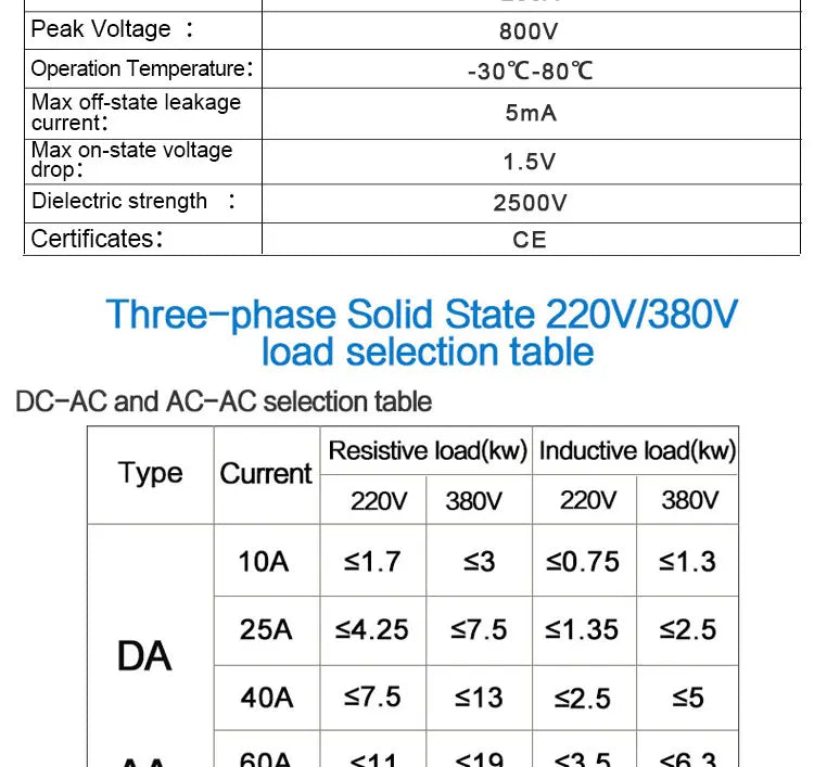 LCTC 3-Phase  SSR10A 25A 40A 60A 80A 100A 120A DC to AC AC to AC DC to DC Solid State Relay Zero-crossing Relay 3-32VDC
