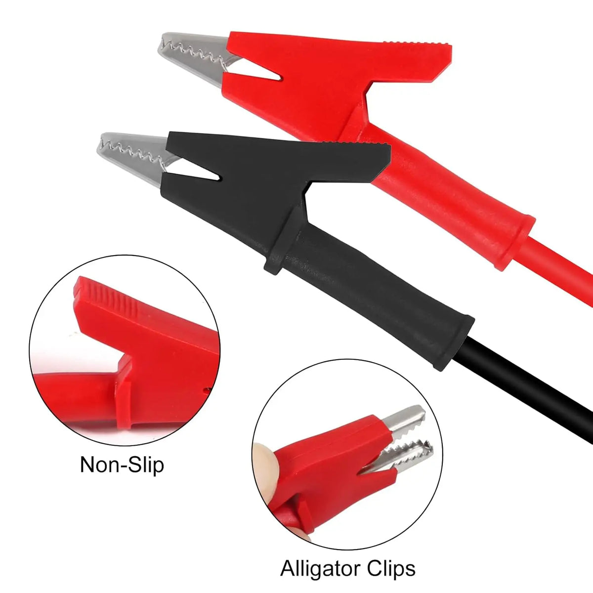 Banana Plug to Crocodile Alligator Clip Test Probe,4mm Stackable Silicone Banana Plug to Alligator Clip Test Probe Lead Wire