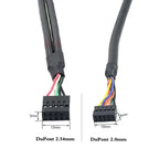 Motherboard 9-Pin to Dual Port USB 2.0 A Female With Ear Screw Hole Panel Data Extension Cable DuPont 2.0/2.54mm 9Pin Terminal