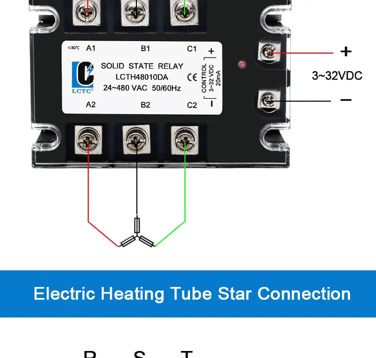 LCTC Three-phase Solid State Relay SSR 3 Phase 10A 25A 40A 60A 80A 100A 120A 150A 200A AC Control AC DC Control AC 25DA 380VAC