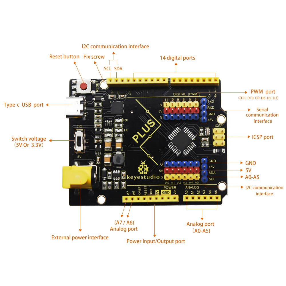 Keyestudio WIFI UNOR3 Development Board ATMEGA16U2/ ATMEGA328P/CP2102 +USB Cable With  Gift Box Compatible With Arduino Uno R3