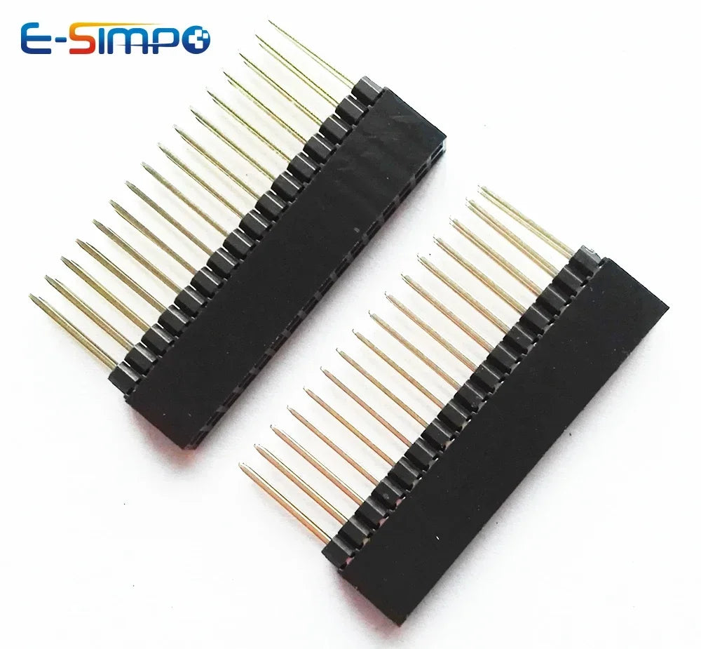 10pcs 2.54mm PC104 Industrial Long Square Pin 2X16P 2X20P 2X25P/32P/40P PH8.5+2.5mm Double Row Gold Motherboard Female Header