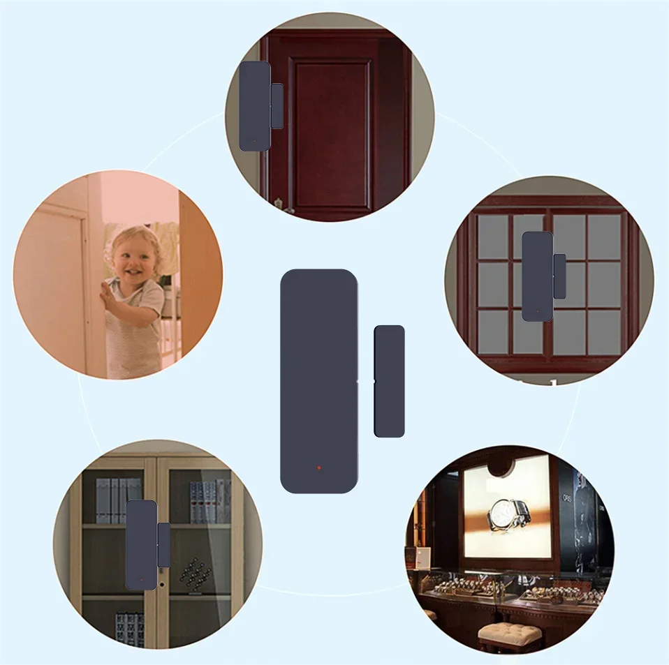 Tuya Wifi Door Sensor Window Entry Sensor Security Burglar Magnetic Sensor Alarm Smart Life Work With Alexa Google Home