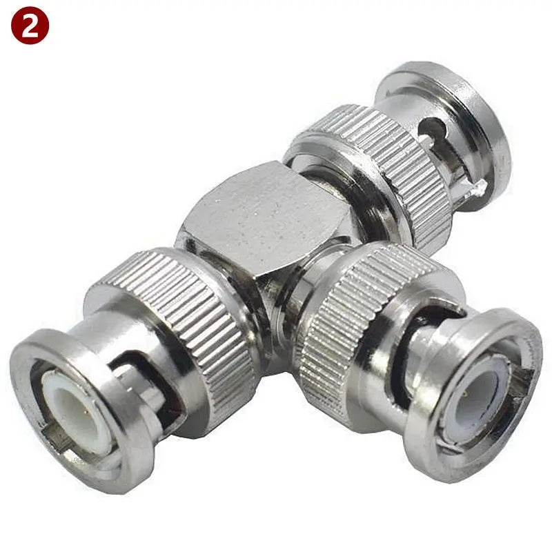Q9 BNC Male Female Connector Tee Type 3Way Splitter BNC To BNC Male Female 90 Degree Right Angle Brass RF Coaxialc