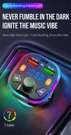 Wireless Car Bluetooth 5.0 FM Transmitter Radio Adapter RGB Light PD Fast Charger 3 Ports Hands-Free Call Bass Boost MP3