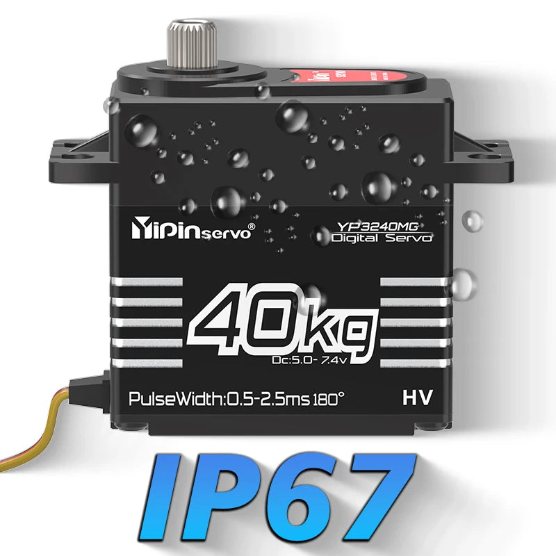 YP3240MG 40KG Digital Servo High Torque 5.0-7.4V Metal Gear IP67 Waterproof for 1:8 1:10 RC Crawler TRX6 SCX10 Baja