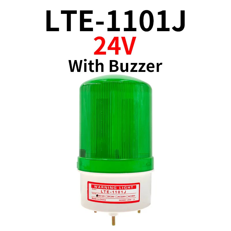 12V/24V LED Strobe Signal Warning Buzzer Light Warning Lamp Sound Indicator Light Flashing Security Alarm 220V LTE-1101J