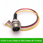 GX12 GX16 GX20 Aviation Plug To XH2.54 Terminal Wire 2 3 4 5 6 Pin M12 Male Head Adapter Cable Connector Extension Line 15/30cm