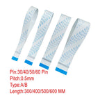 30/40/50/60Pin 0.5mm Pitch FFC FPC AWM 20624 80C 60V VW-1 A B Type Flat Flexible Cable 300/400/500/600mm