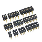 Slide Type SMT SMD Dip Switch Toggle 2.54mm 2Row 4Pin 2 Position/8 Pin 4 Position/16Pin 8 Position Black Switch Gold Plated Pin