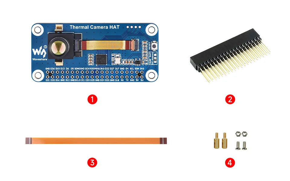 2026 Long-wave IR Thermal Imaging Camera Module, Raspberry Pi IR Camera, 80x62 Pixels, Options for FOV and Connector