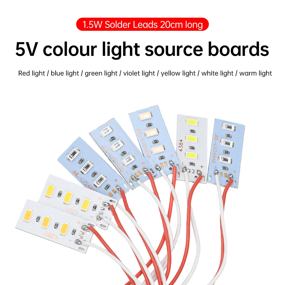 5pcs High Brightness 1.5W 5V LED 5730 SMD Color Lamp Bead Light Board Bulb With Line Red Yellow Green Blue Warm White Light