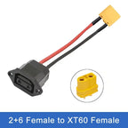 XT60/TX90 to 2+4/2+6 Cable Connector Male Female Electric Vehicle Lithium Battery Charging Socket 4 Square New Energy Power Line