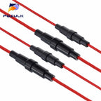 5*20MM 6*30mm Glass Tube Fuse Holder Screw Type Quick Blow 5X20MM Fuses with 22 20 18 16 14AWG Wire 250V for Car