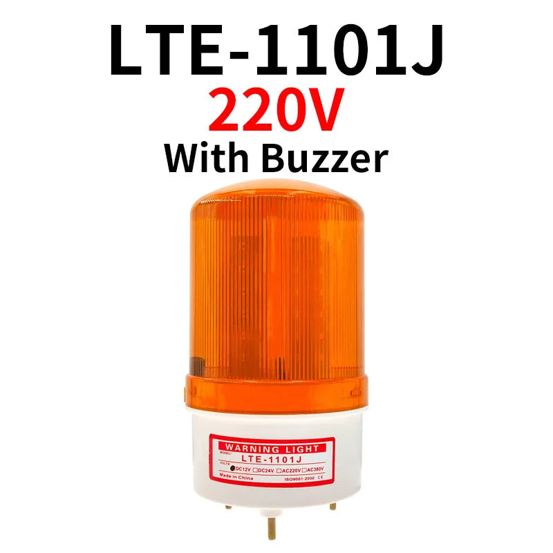 12V/24V LED Strobe Signal Warning Buzzer Light Warning Lamp Sound Indicator Light Flashing Security Alarm 220V LTE-1101J
