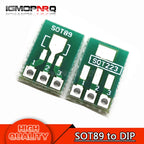 10PCS PCB Board  SMD Turn To DIP SOP MSOP SSOP TSSOP SOT23 8 10 14 16 20 24 28 SMT To DIP Adapter Converter Plate
