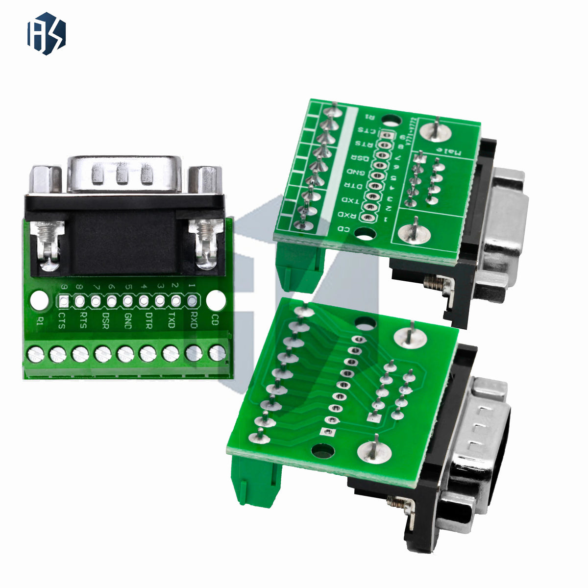 9pin Solderless Connectors DB9 RS232 Serial to Terminal Female Male Adapter Connector Breakout Board