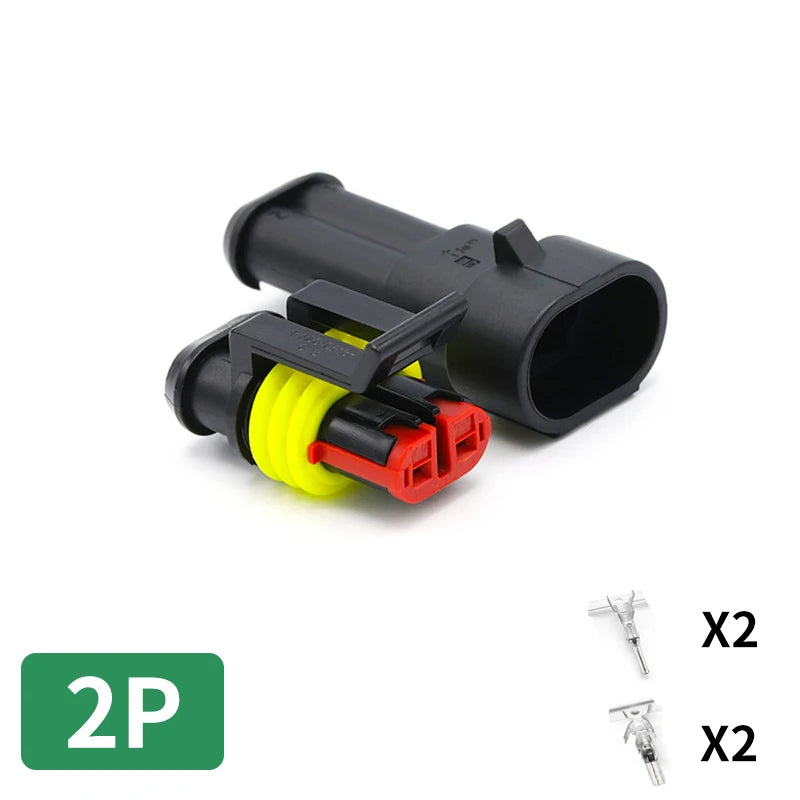 2Pin 1.5 AMP Series Waterproof Car Connector DJ7041-1.5-11/21 282080-1 Docking Terminal Plug Socket Kit Automotive Marine
