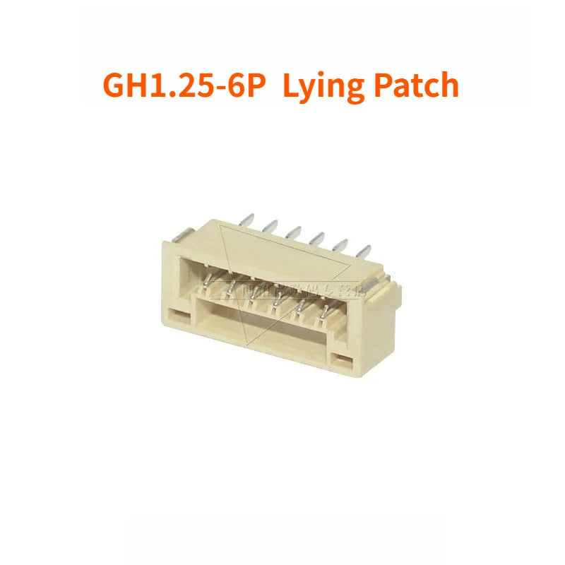 100PCS   GH1.25 Locking Connector with Buckle  2 3 4 5 6 8p Horizontal/vertical Mounting  Rubber Shell  Terminal