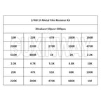 30values Pack Assorted Kit 1/4W 1% Metal Film Resistor KIT 1K 10K 100K 220ohm 1M Resistors