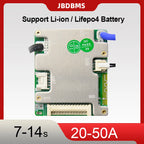 JBD Smart BMS 7-14S 24V 36V 48V 60V FOR Li-ion Lifepo4 LTO Battery with BT APP UART Balance Function PCB Board 20A 30A 40A 50A
