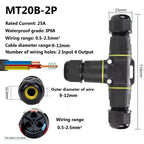 Heavy Duty Quick Connect Terminal Block T-type, IP68 Waterproof 2/3/4/5Pin for Secure & Fast Damp-Proof Wiring Connector