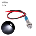 1Pc Dashboard With Wire Red Yellow Blue Green White 6mm 3V 5V 6V 9V 12V 24V 220V LED Metal Indicator Light Signal Lamp