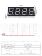 5PCS LED Digital Tube Display 0.28/0.36/0.4/0.56/0.8-Inch 1/2/3/4-Bit 7 Segment Common Cathode/Anode Red/White/Yellow/Green/Blue