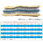 1/8W 1/4W 1/2W 1W 2W 3W 5W Metal Film Resistors Assortment Kit Set 1% Electronic Components Resistor Package