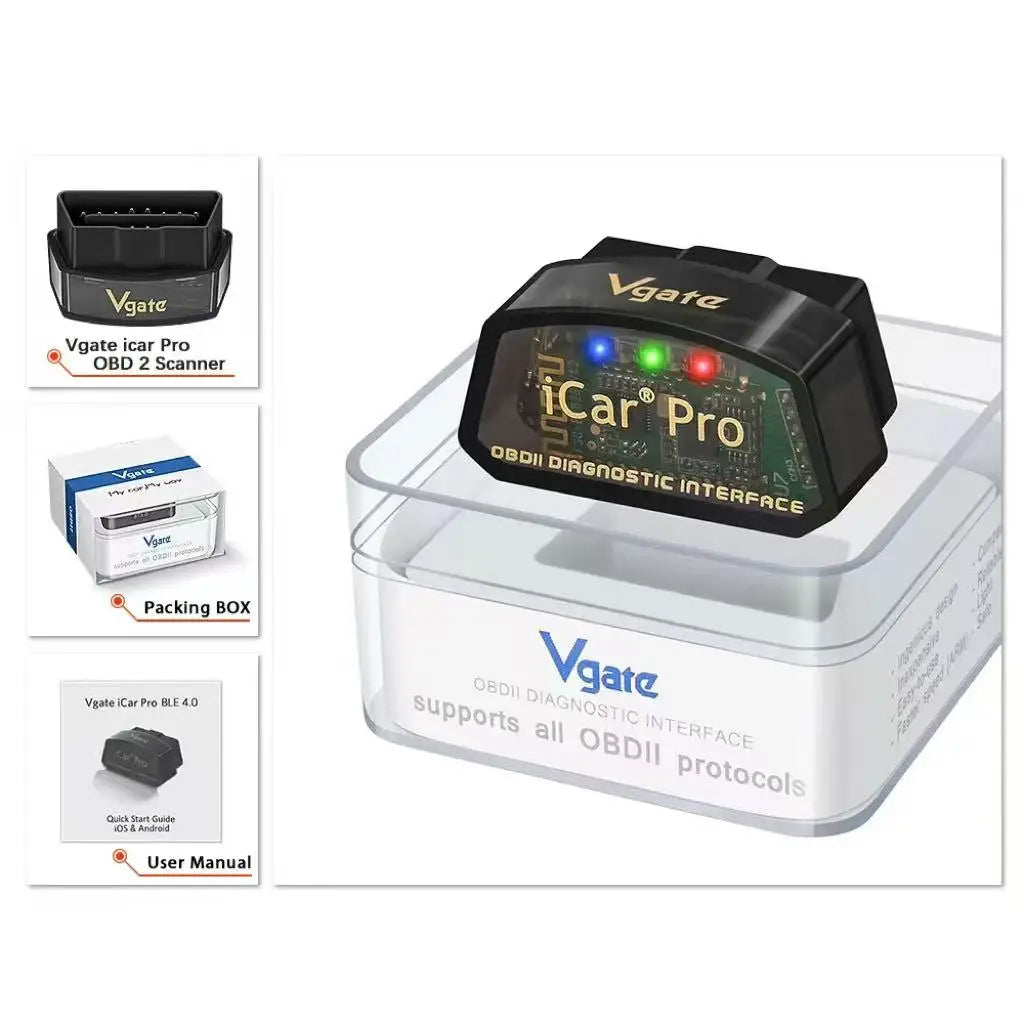 Vgate ICar Pro ELM327 V2.3 OBD 2 Car Diagnostic Tool WIFI Bluetooth 4.0 for IOS/Android BT3.0 Auto Scanner OBD2 Code Reader