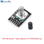 10 PCS 360 Degrees Rotary Encoder Module KY-040 HW-040 Sensor Switch 6MM Half Shaft Potentiometer Rotary Knob Cap 15×17 15×13.5