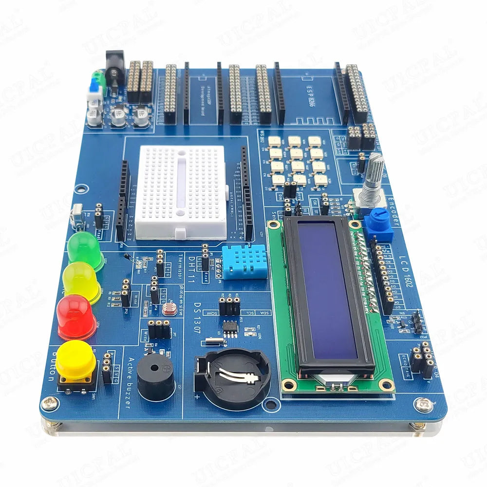 ATmega328P ESP8266 IOT Development Board Module for Arduino IDE Learning NRF24L01 LED RGB DHT11 LCD1602 HC-06 HC-SR04 DS1307