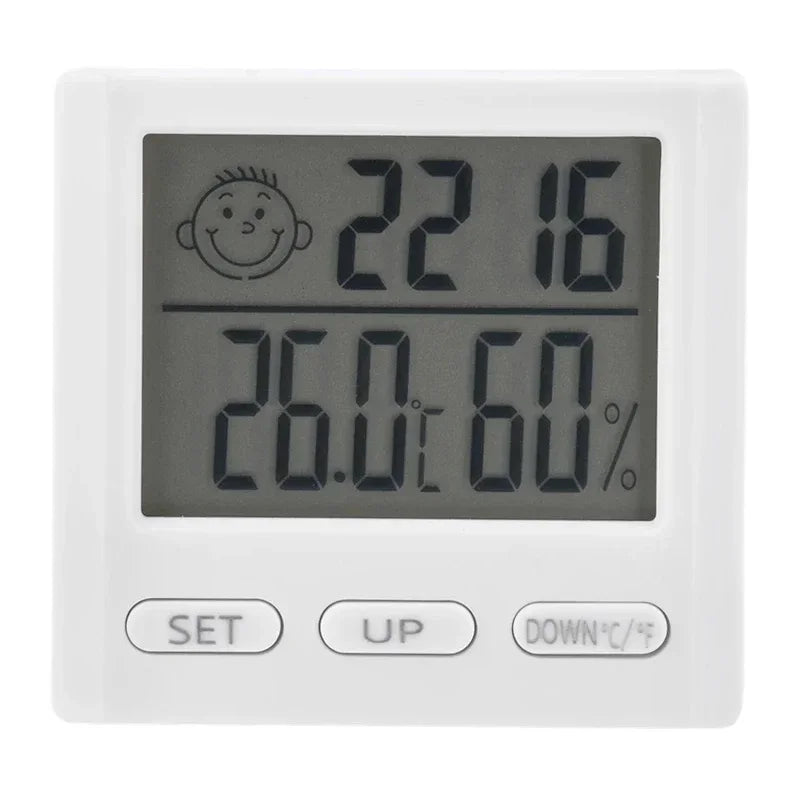 LCD Digital Clock Thermometer Hygrometer Sensor Gauge Weather Station Digital Home Indoor Temperature Humidity Meter Desk Clock