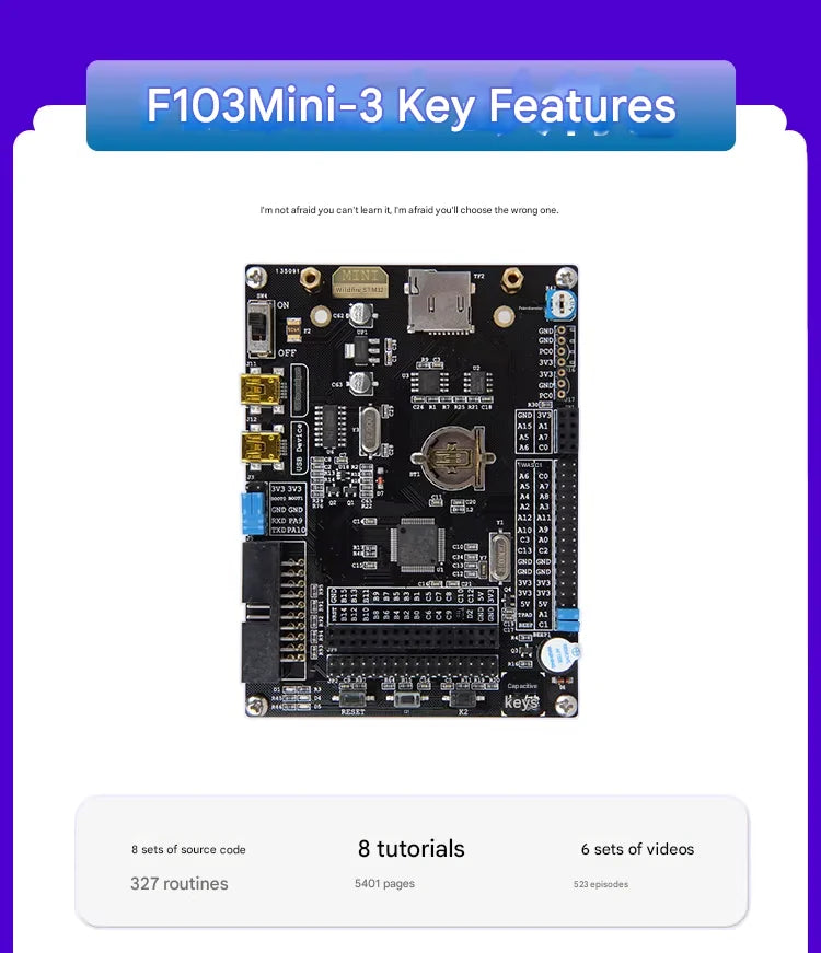 STM32 Development Board STM32F103 Development Board F103RCT6 Microcontroller ARM Embedded Development Board