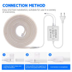 Wall Touch Wifi Bluetooth COB LED Neon Strip Light 220V Dimmable 23key Remote Control Power Kit AC 220V 288LED/m Waterproof Rope
