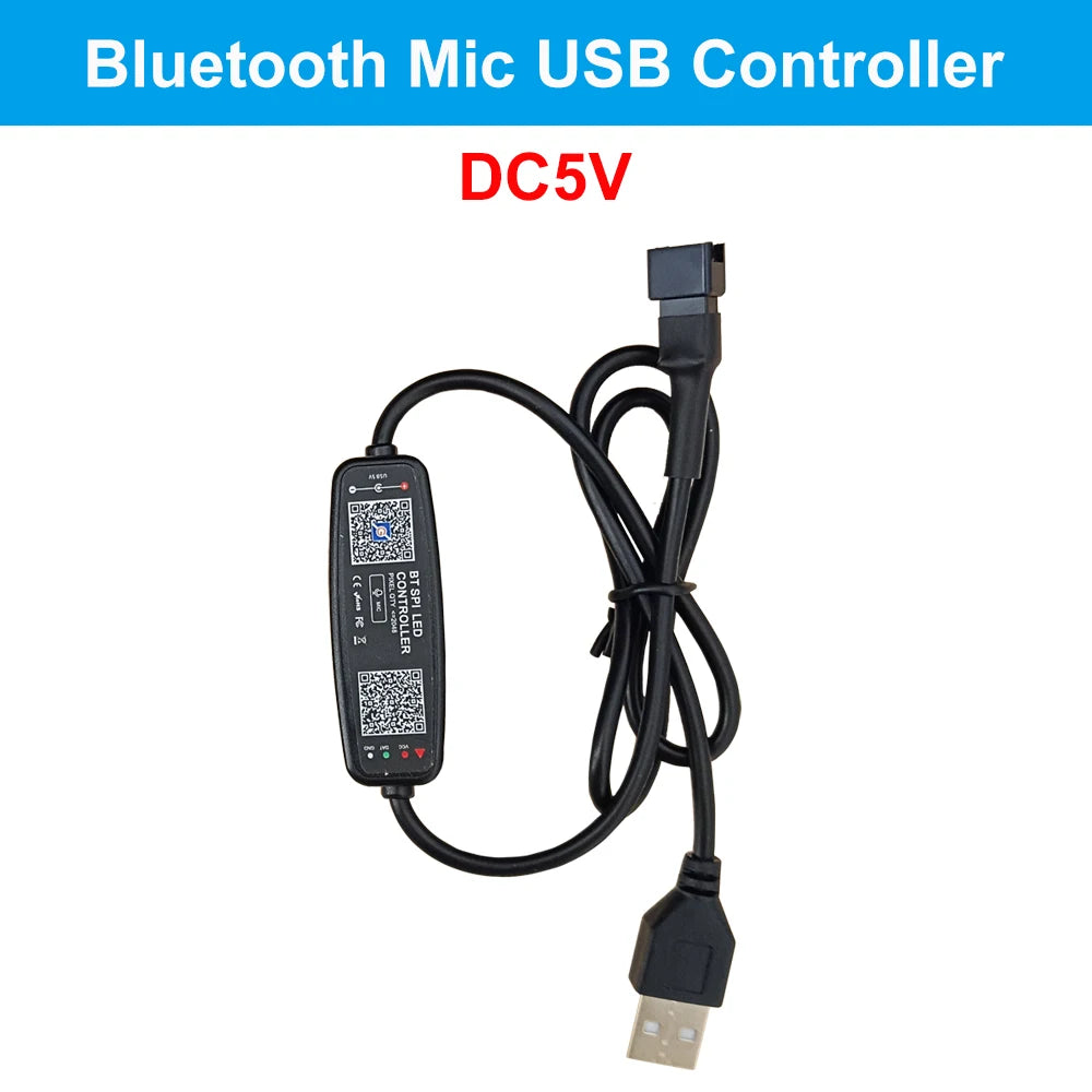 DC5-24V USB/DC Mini Led Controller 3Pin 28Keys Remote Bluetooth App Music Control For Individual Addressable WS2812 RGB Strip