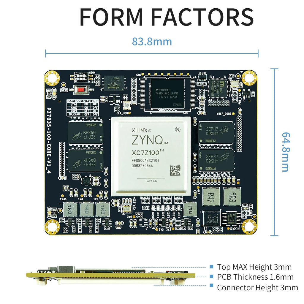 PUZHI SoM 7035 7045 7100: Xilinx SoC ZYNQ 7000 7Z030 7Z035 7Z045 7Z100 FPGA Core Board Industrial Grade  System on Module 900I
