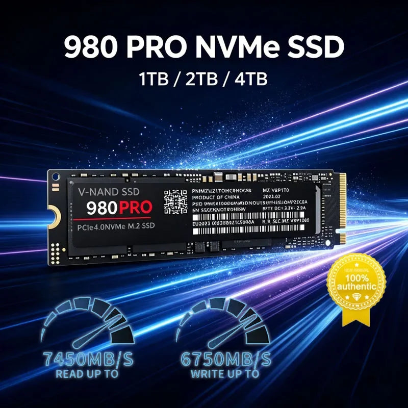 Gaming SSD 980Pro M.2 NVMe PCIe Gen4.0 X4 2280 3D NAND TLC 1TB 2TB 4TB 8TB Internal Storage For PS5 Laptop PC