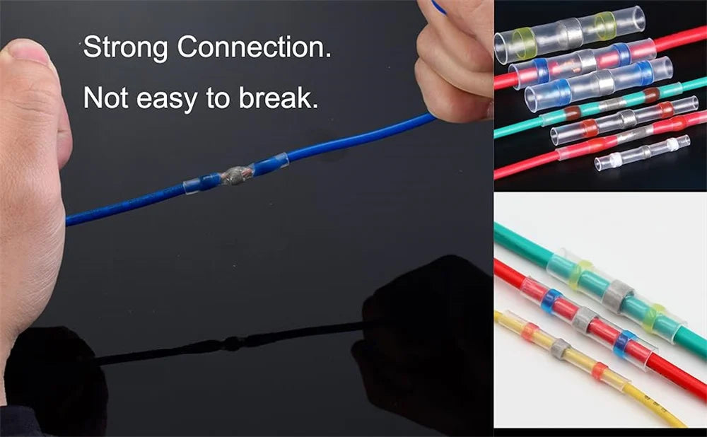 50-500PCS Heat Shrink Solder Seal Wire Connectors Tube Terminals Butt Connectors Terminals Solder Sleeve Wire Splice Connector