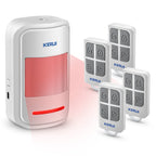 KERUI 433MHz Infrared Motion Sensor Detector Alarm/Doorbell Two Modes Wireless PIR Motion Alarm with Remote SOS for Home Elders